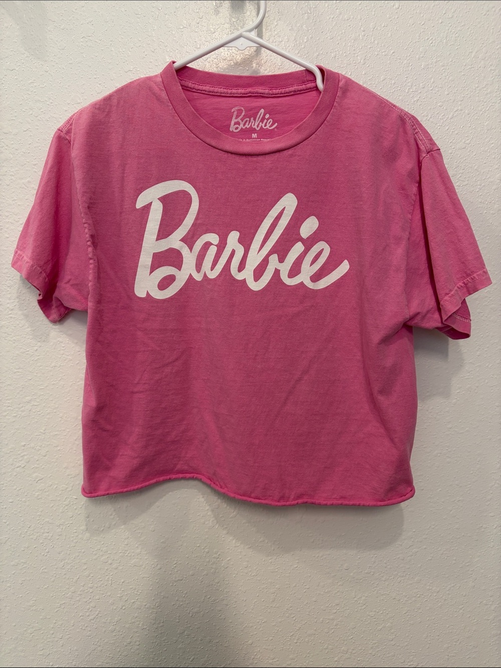 Barbie Pink Short Sleeve Crop Logo Tee